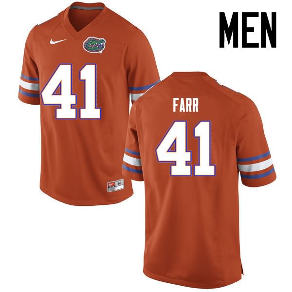 NCAA Florida Gators Ryan Farr Men's #41 Nike Orange Stitched Authentic College Football Jersey JNG7864NX